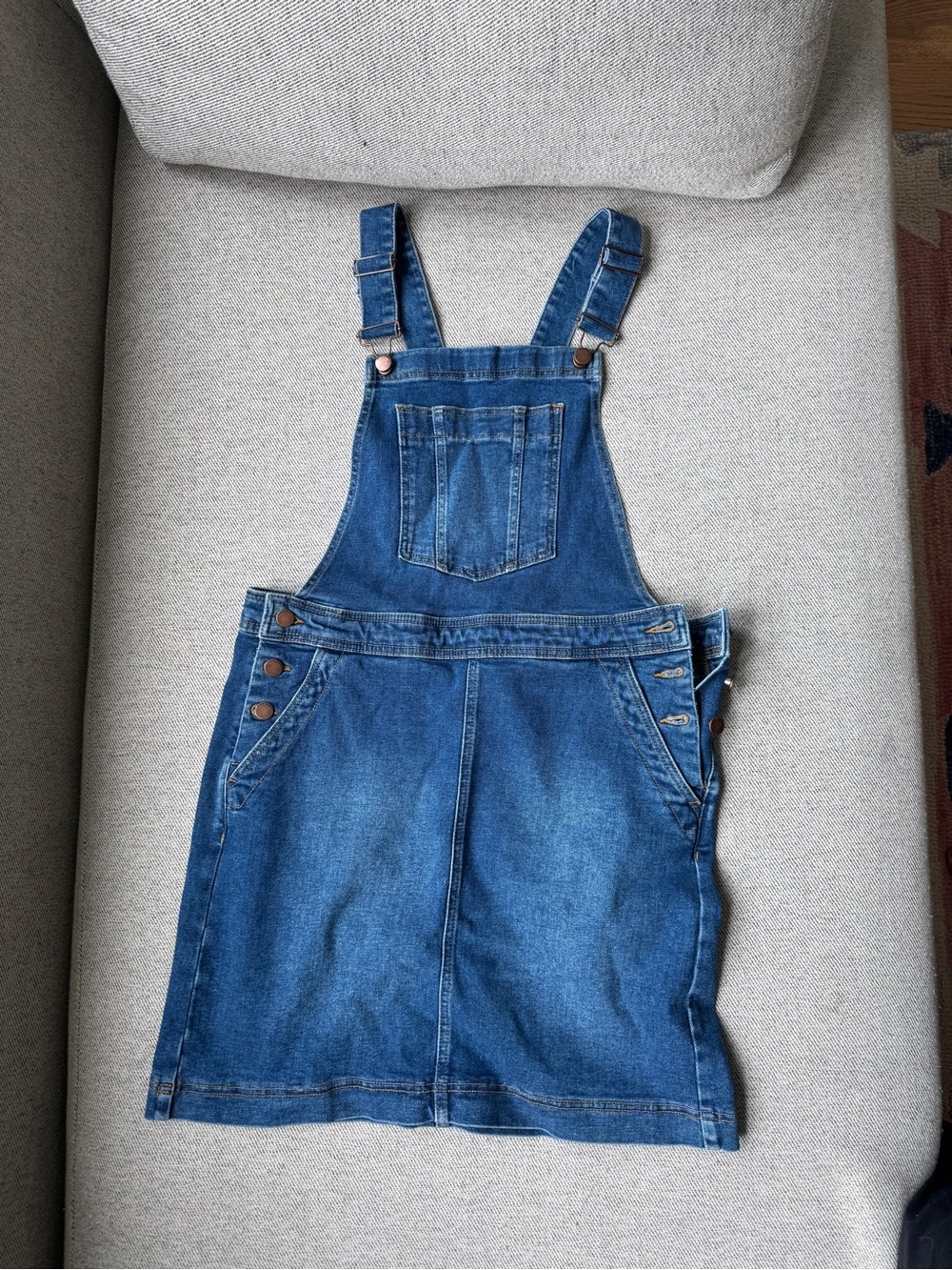 Boden Blue Denim Overall Skirt